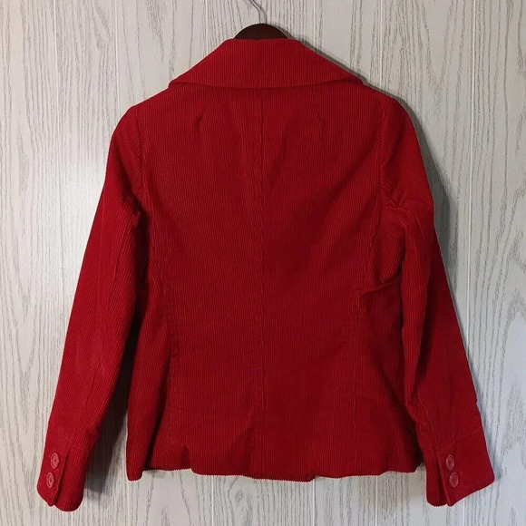 GAP Corduroy Red‎ Jacket Coat Buttons Hand Pockets Womens Size Small - Picture 3 of 10